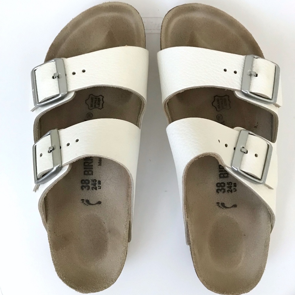 BIRKENSTOCK Arizona Birko-Flor White Sandals Size8